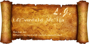 Lövenfeld Júlia névjegykártya