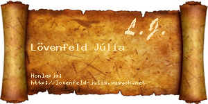 Lövenfeld Júlia névjegykártya